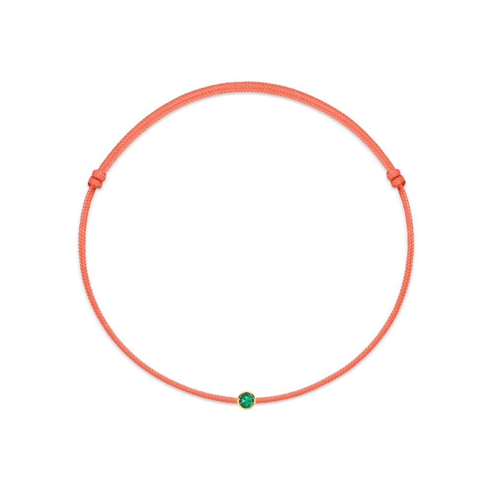 Bracciale a fili di smeraldo salmone
