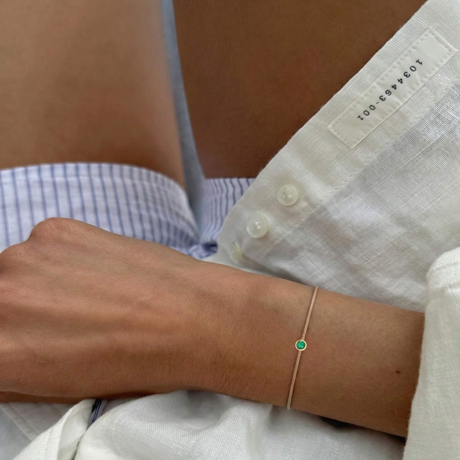 Sand-Smaragd-String-Armband
