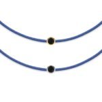 Bracelet de diamants noirs et de cordes bleues