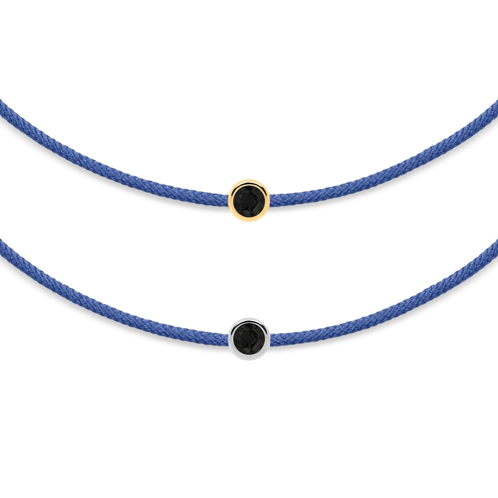 Bracelet de diamants noirs et de cordes bleues