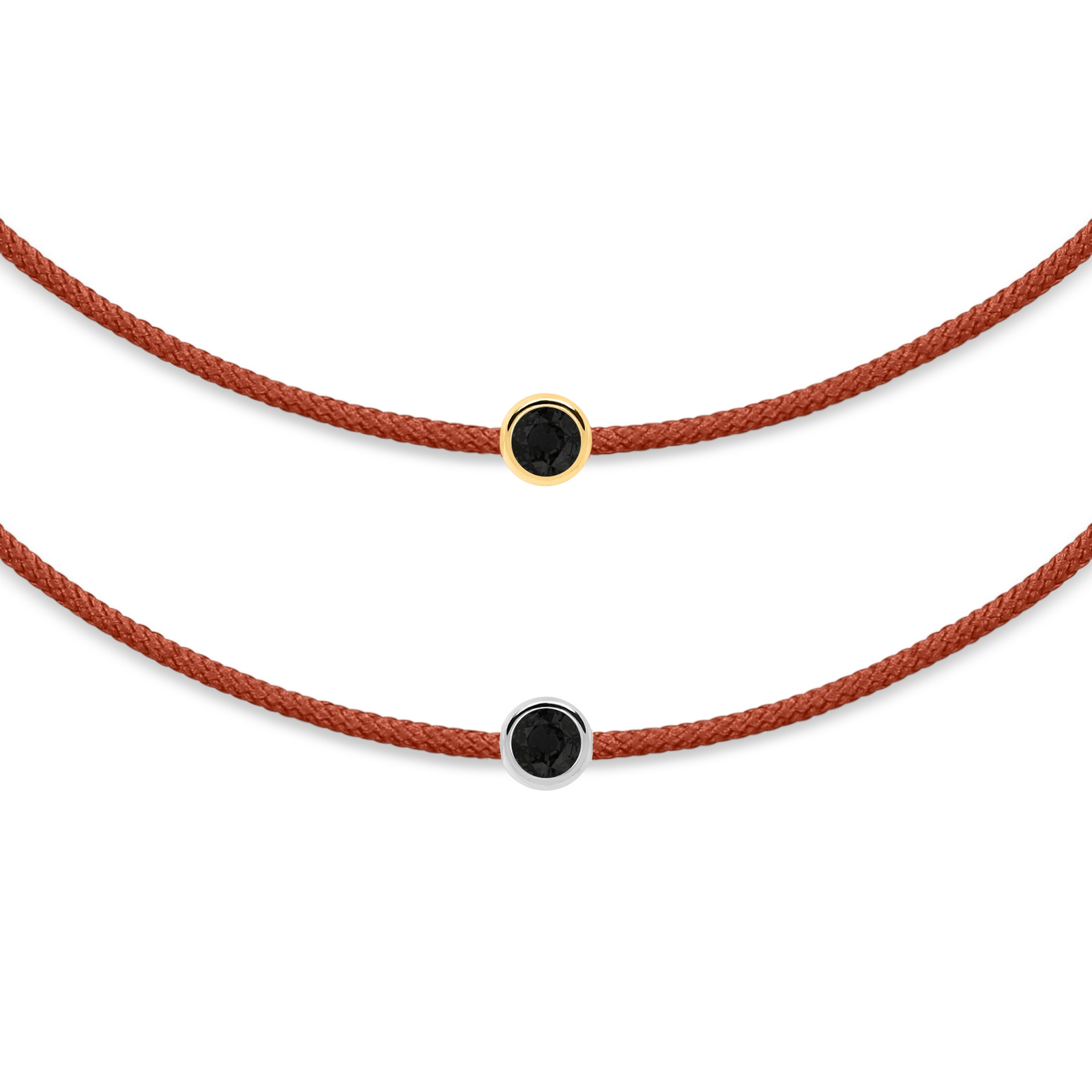 Bracciale in rame con diamanti neri