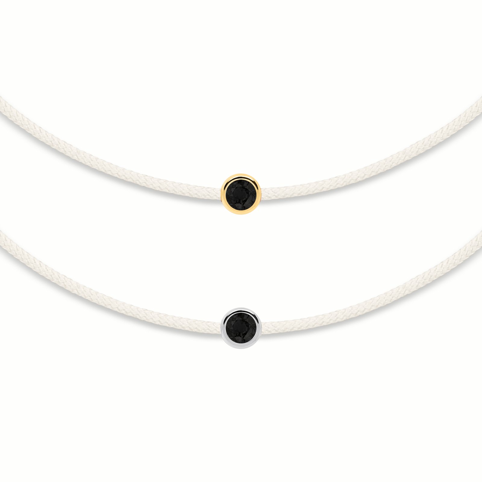 Black Diamond White String Bracelet