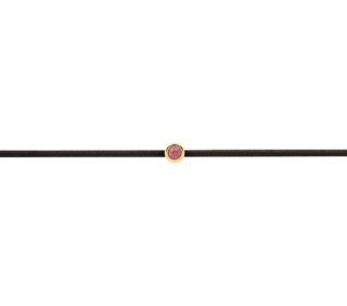 Pink Sapphire Black String Bracelet