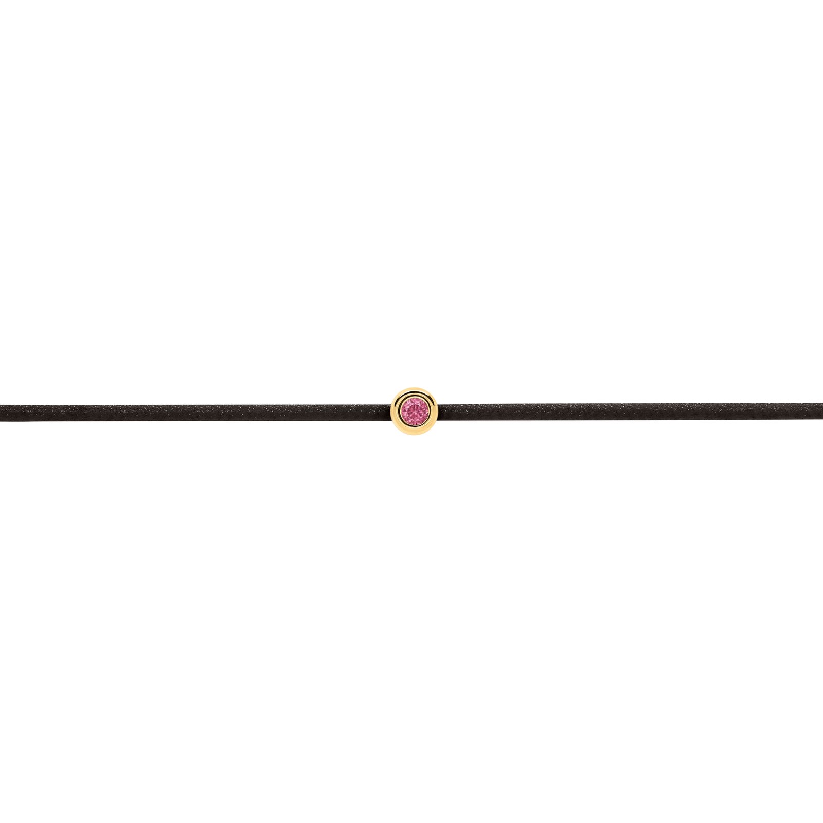 Pink Sapphire Black String Bracelet