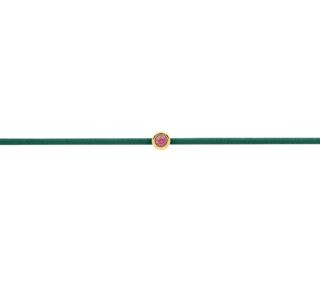 Pink Sapphire Green String Bracelet