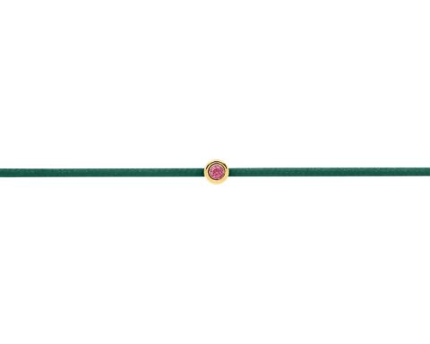 Pink Sapphire Green String Bracelet