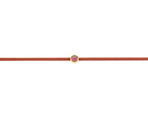 Pink Sapphire Copper String Bracelet