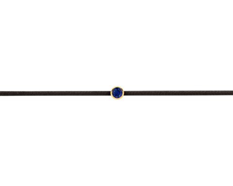 Blauwe Saffier Zwarte String Armband