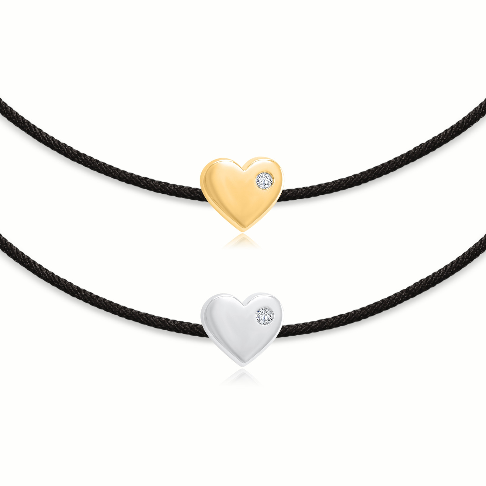 "Bracciale "Cuore" con diamanti neri