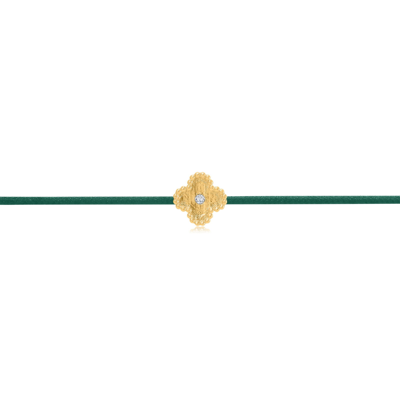 "Clover" Green Diamond String Bracelet