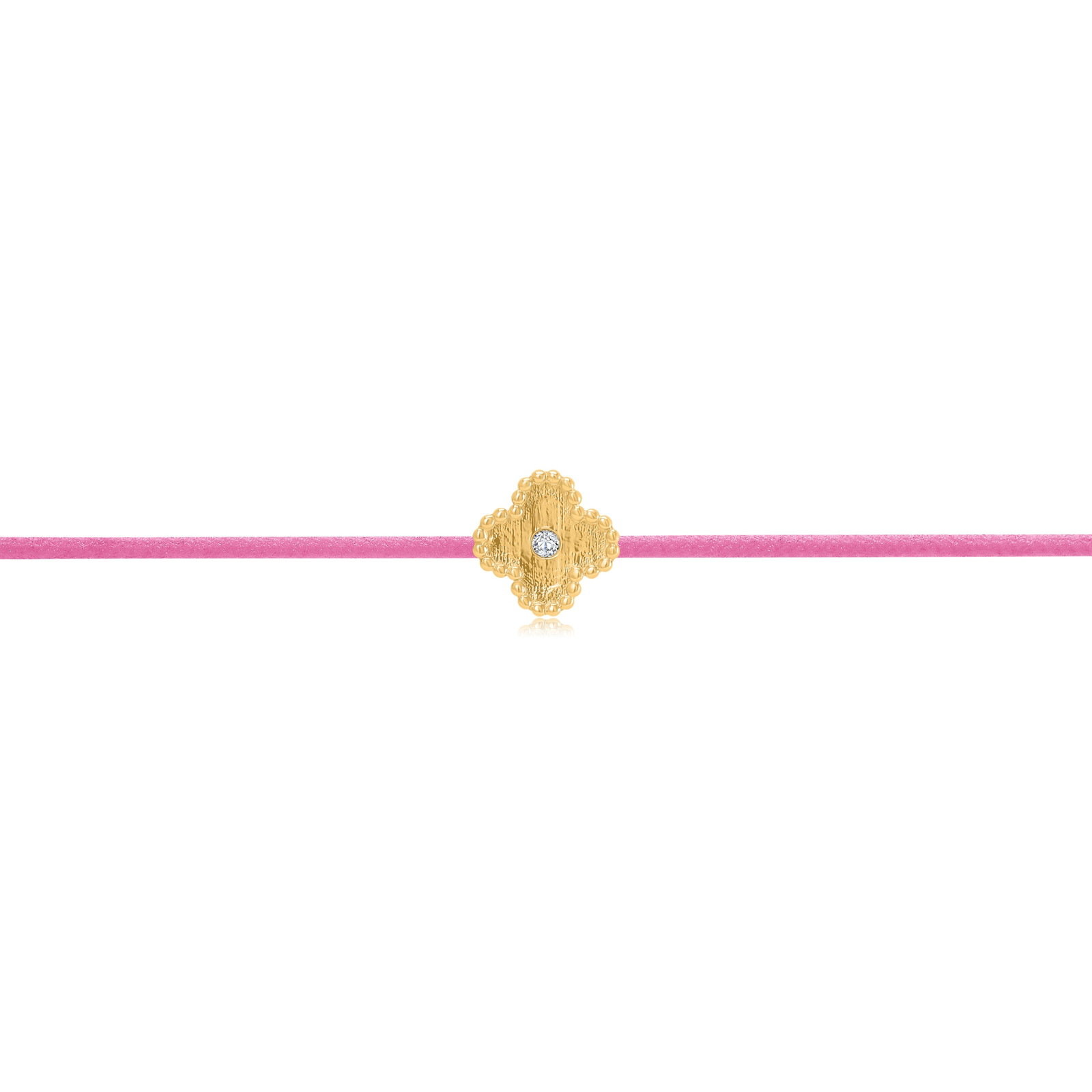 "Clover" Pink Diamond String Bracelet