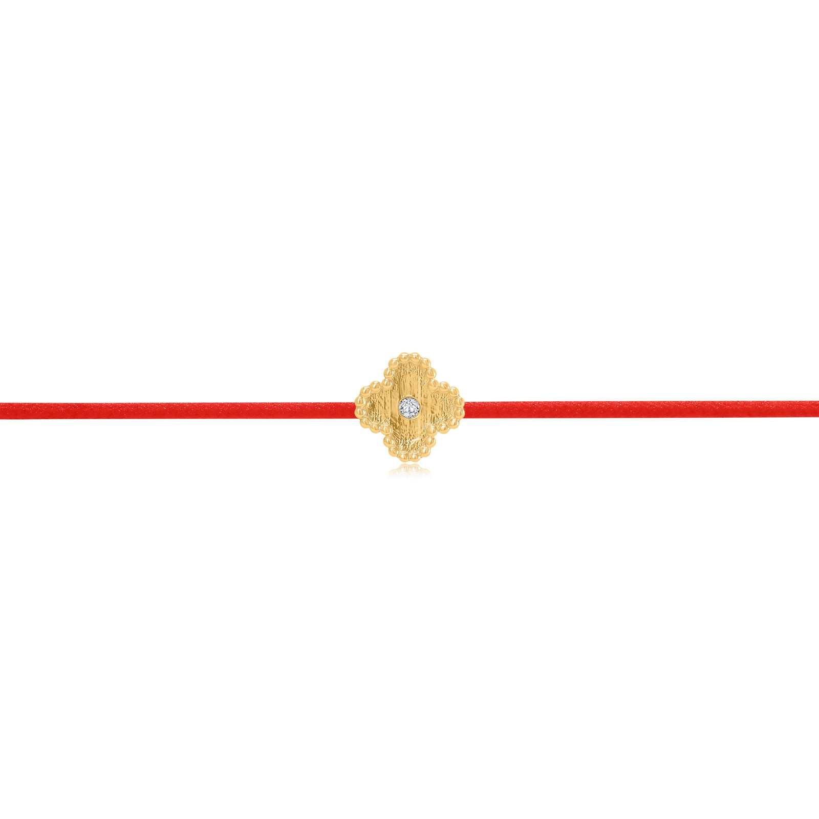 "Clover" Red Diamond String Bracelet