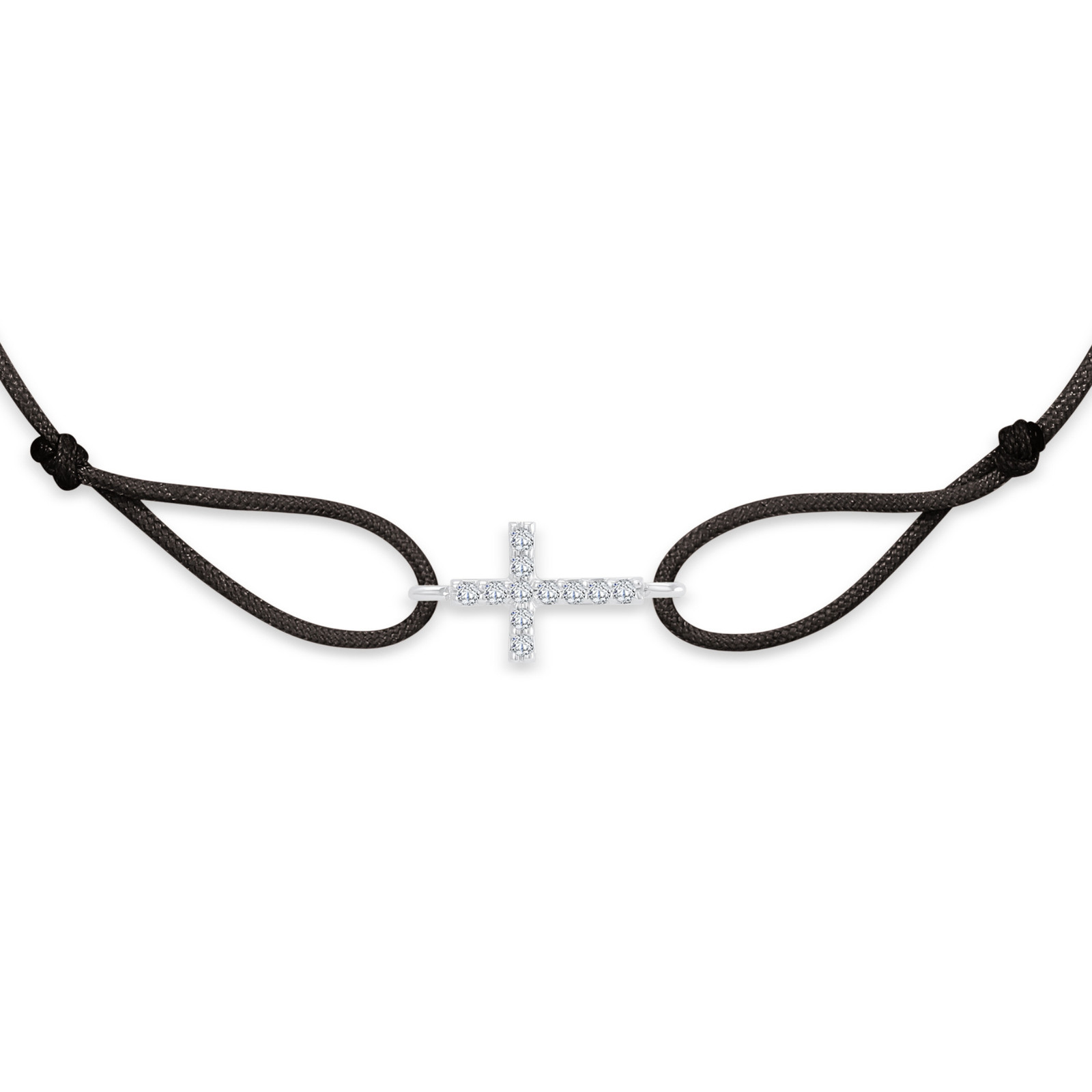 "Cross" Black Diamond String Bracelet