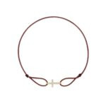 "Cross" Brown Diamond String Bracelet