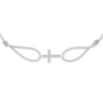 "Cross" Grey Diamond String Bracelet