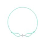 "Cross" Mint Green Diamond String Bracelet