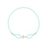 "Cross" Mint Green Diamond String Bracelet