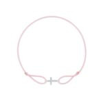 "Cross" Baby Pink Diamond String Bracelet