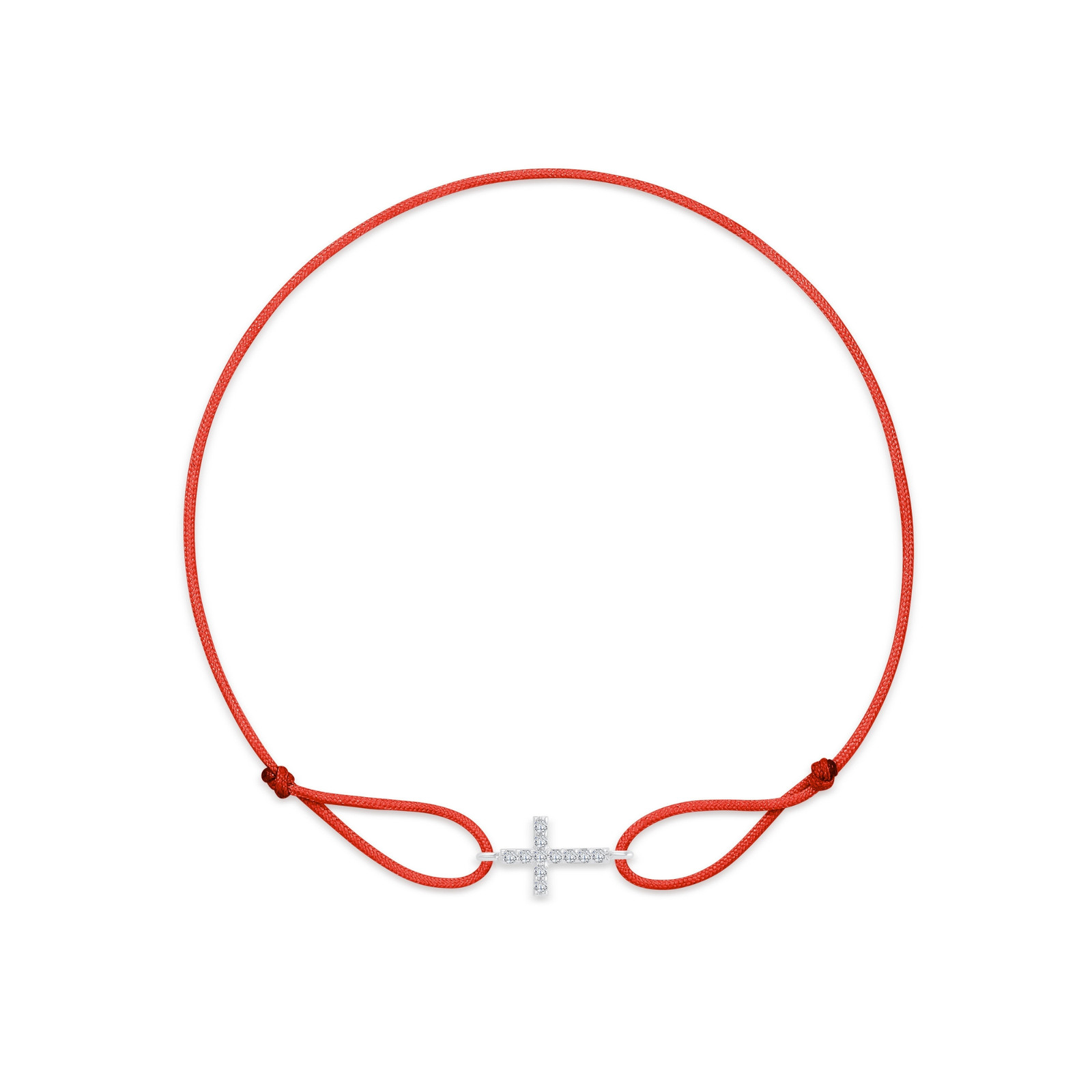 "Cross" Red Diamond String Bracelet