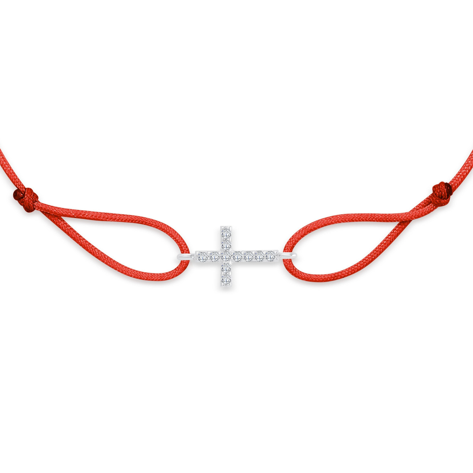 "Cross" Red Diamond String Bracelet