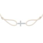 "Cross" White Diamond String Bracelet