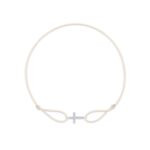 "Cross" White Diamond String Bracelet