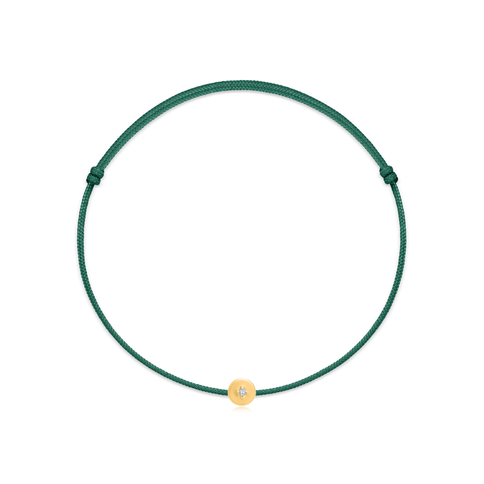 "Dot" Green Diamond String Bracelet