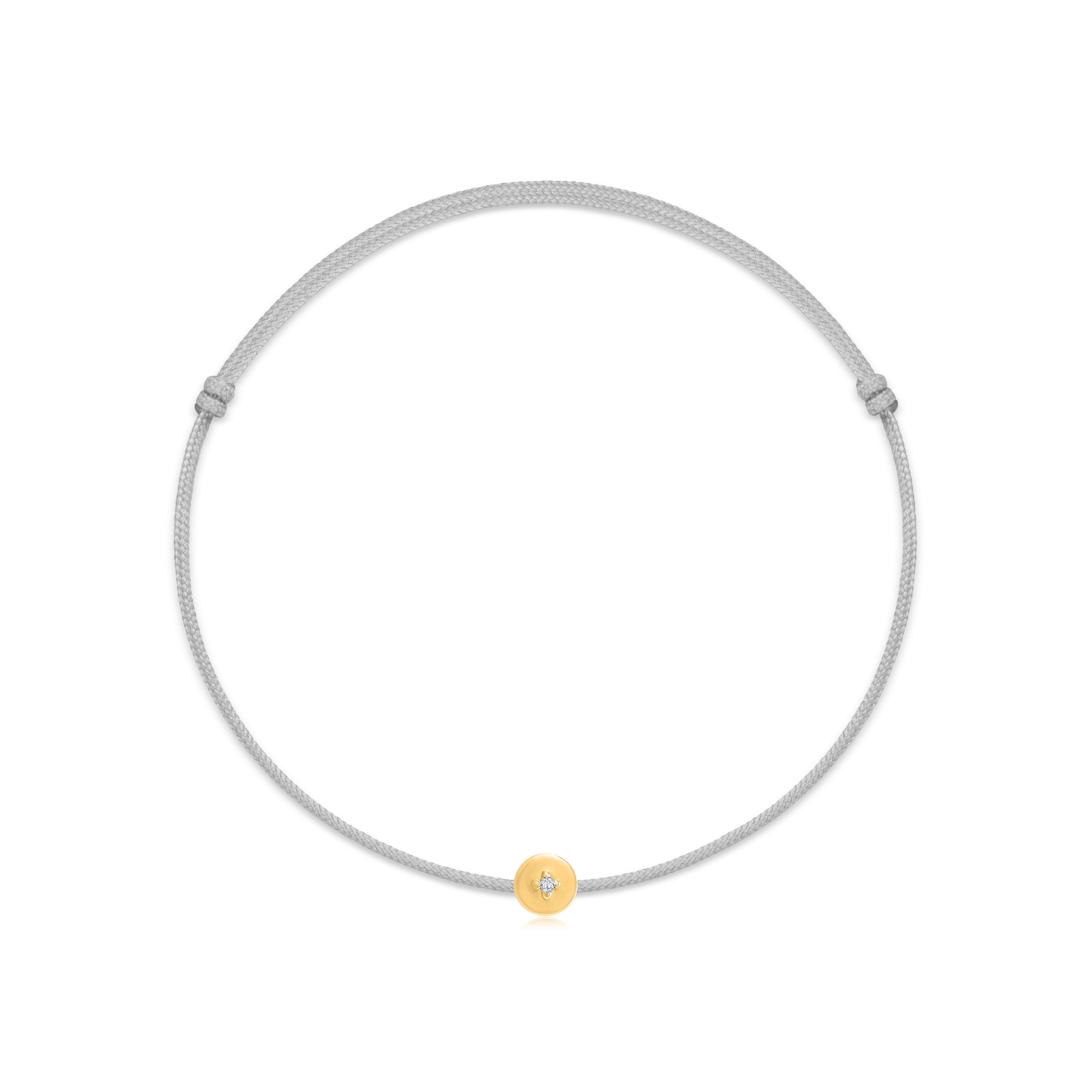 "Dot" Grey Diamond String Bracelet