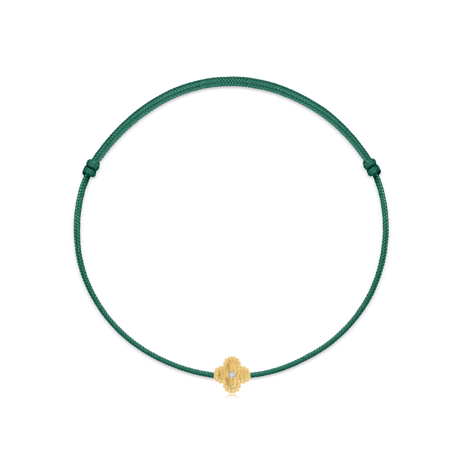 "Clover" Green Diamond String Bracelet