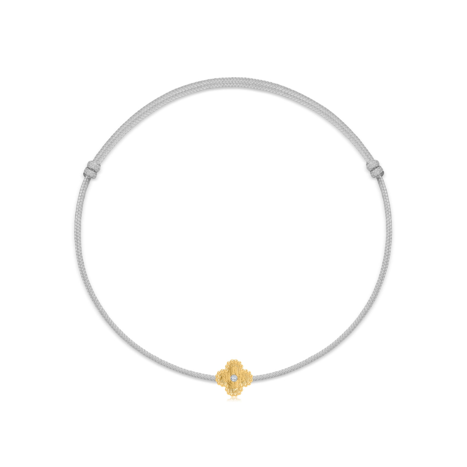 "Clover" Grey Diamond String Bracelet