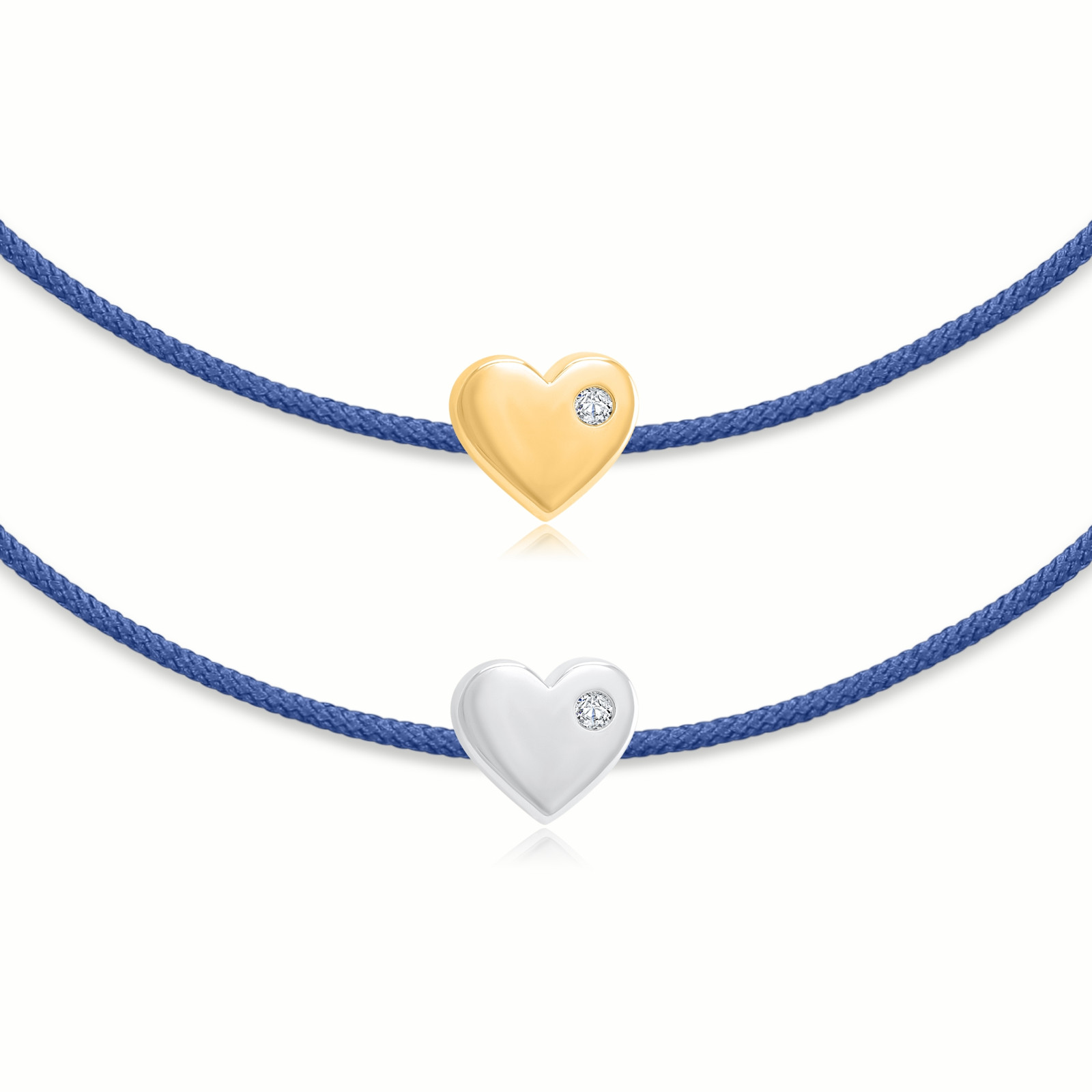 "Bracciale "Cuore" con diamanti blu
