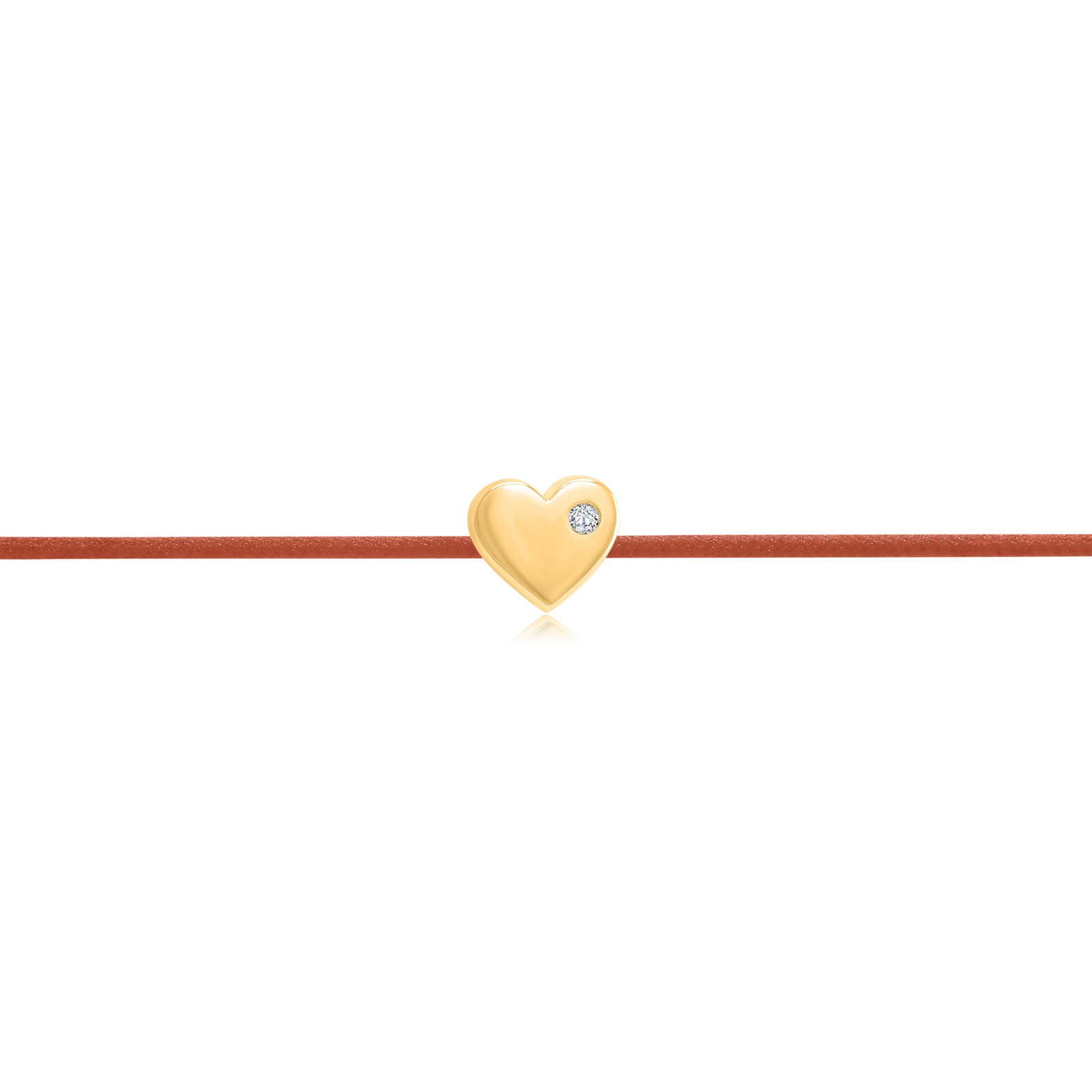 "Bracciale in rame con diamanti "Cuore"