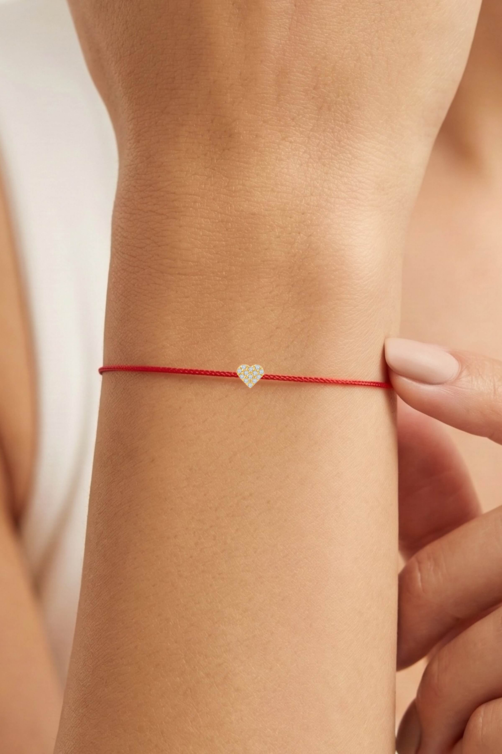 Heart Diamond String Bracelet (2) (1)