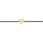 "Heart" Diamond Green String Bracelet