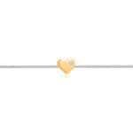 "Bracciale a cordoncino grigio con diamanti "Heart"