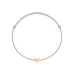 "Bracciale a cordoncino grigio con diamanti "Heart"