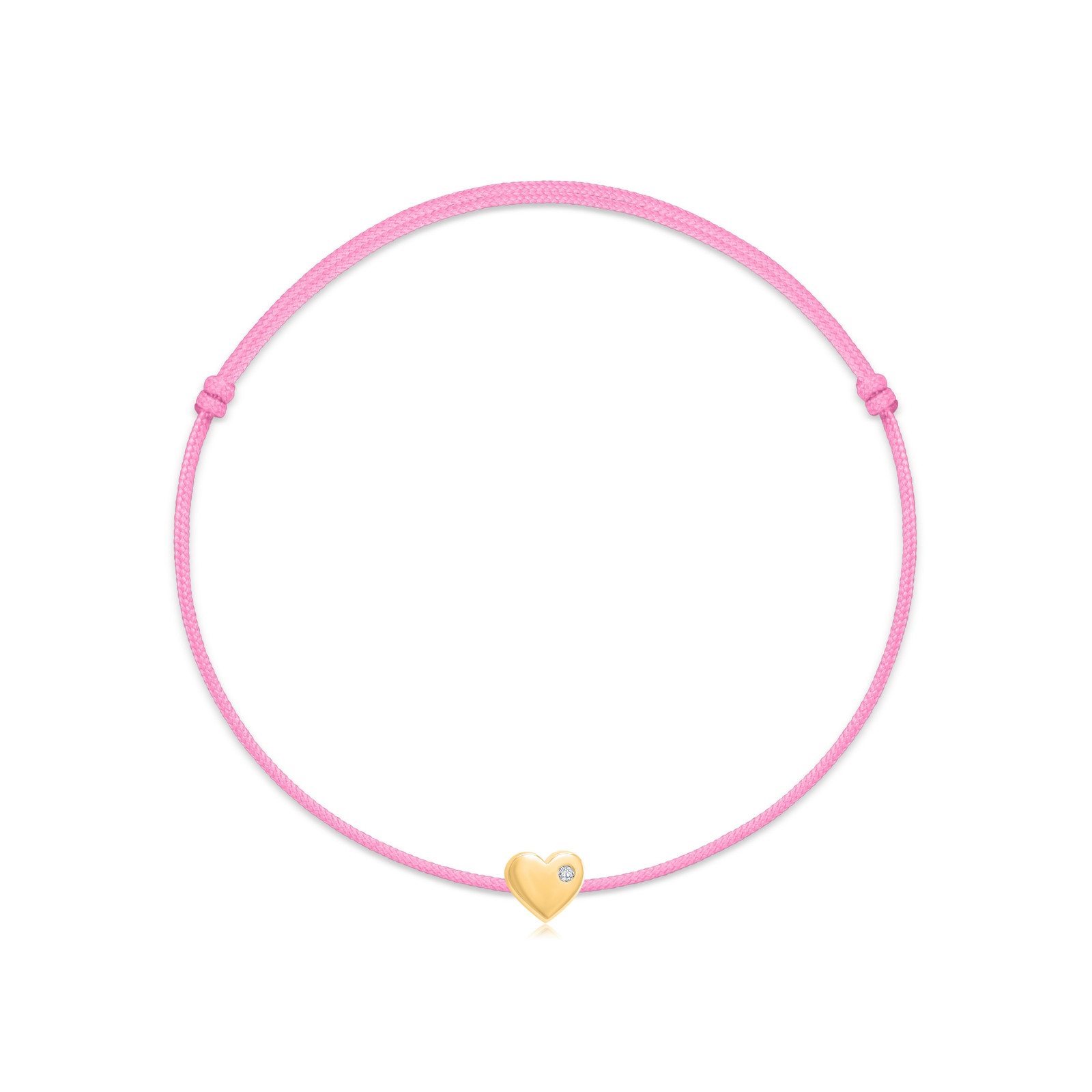 "Heart" Diamond Pink String Bracelet