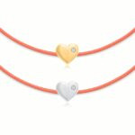 "Heart" Diamond Salmon String Bracelet