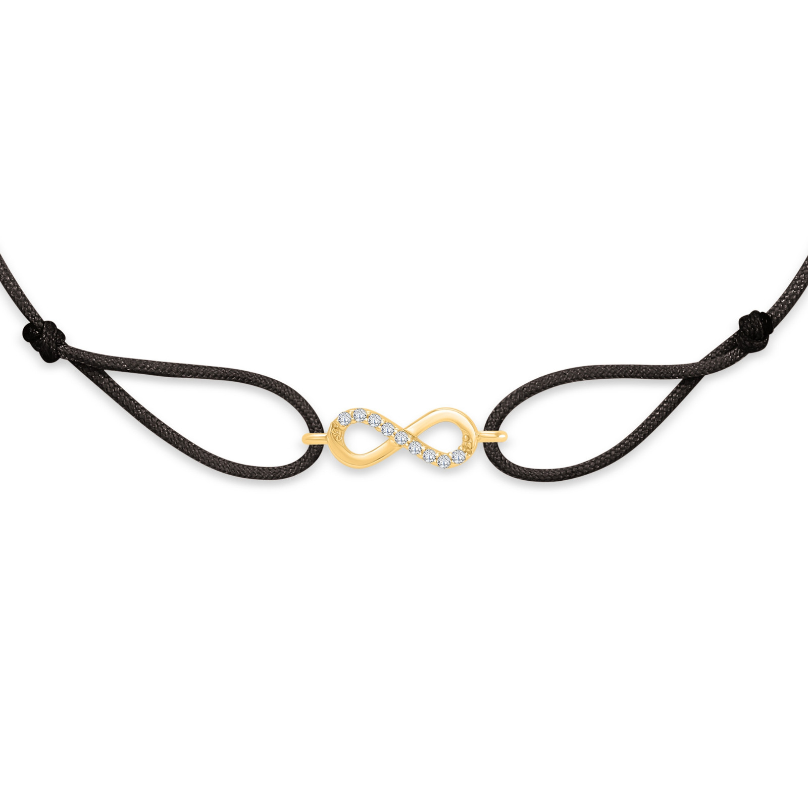 "Infinity" Black Diamond String Bracelet