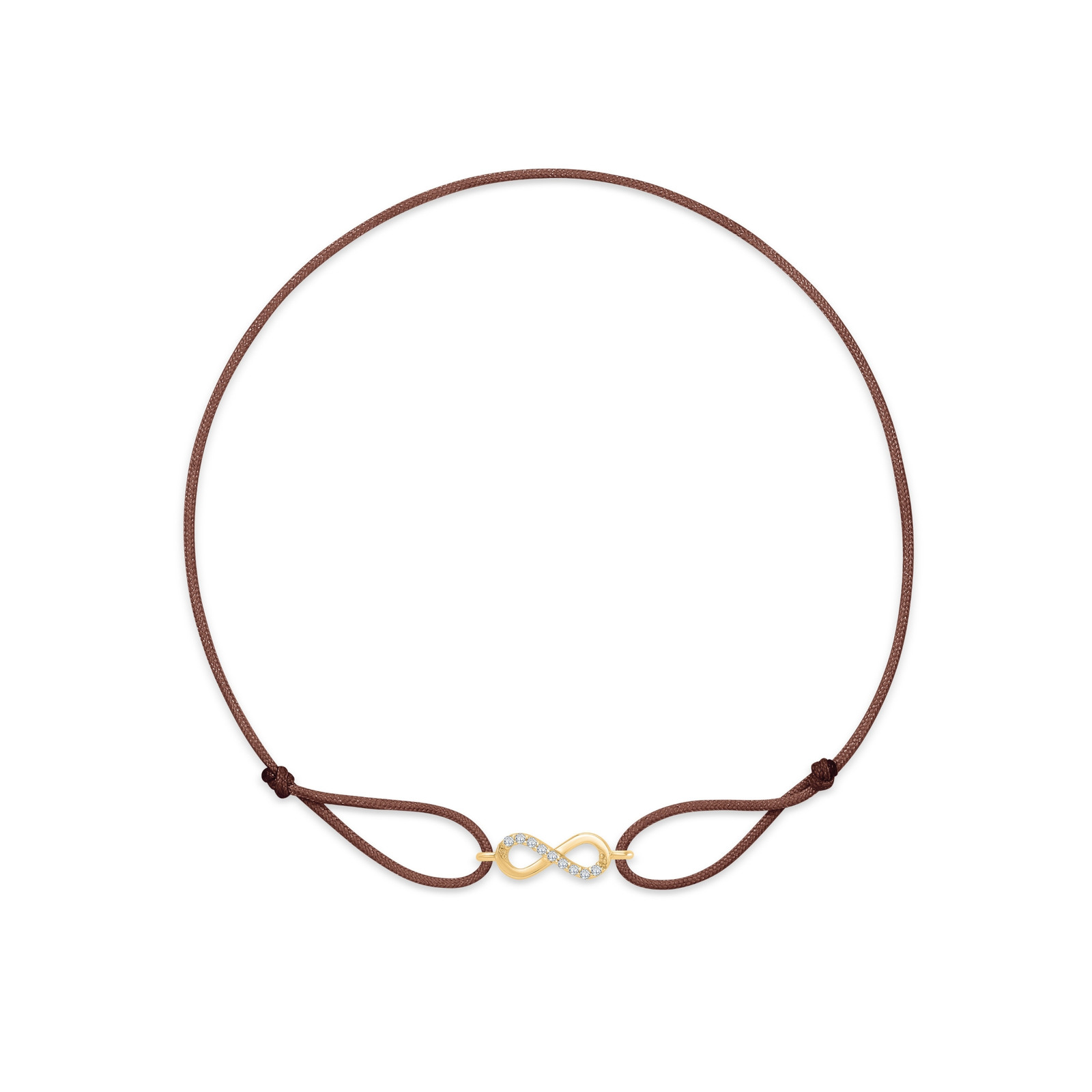 "Infinity" Brown Diamond String Bracelet