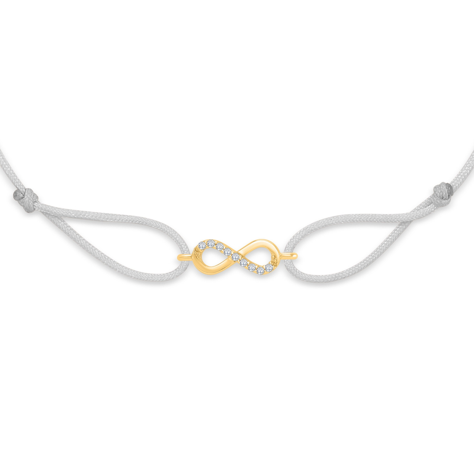 "Infinity" Grey Diamond String Bracelet