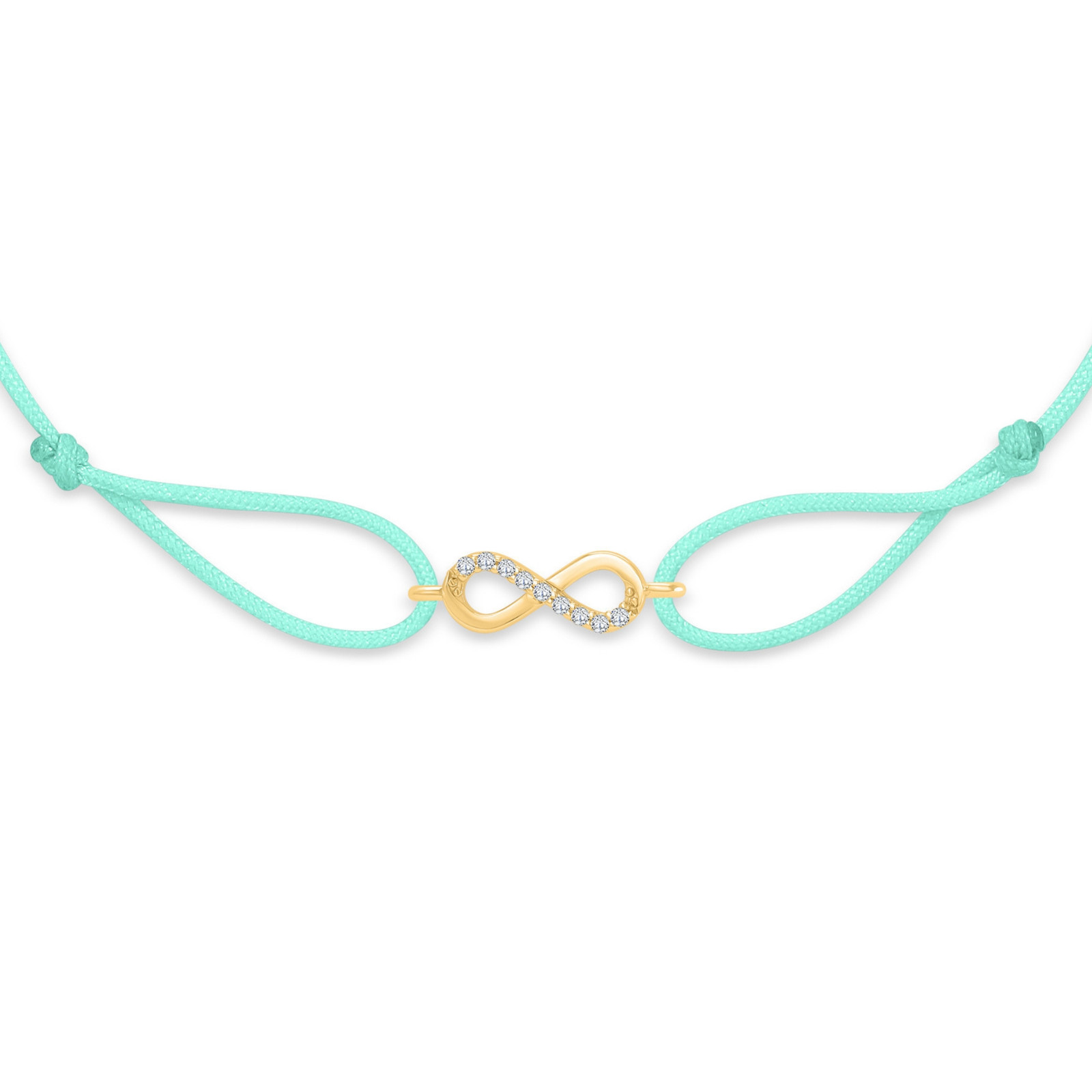 "Infinity" Mint Green Diamond String Bracelet