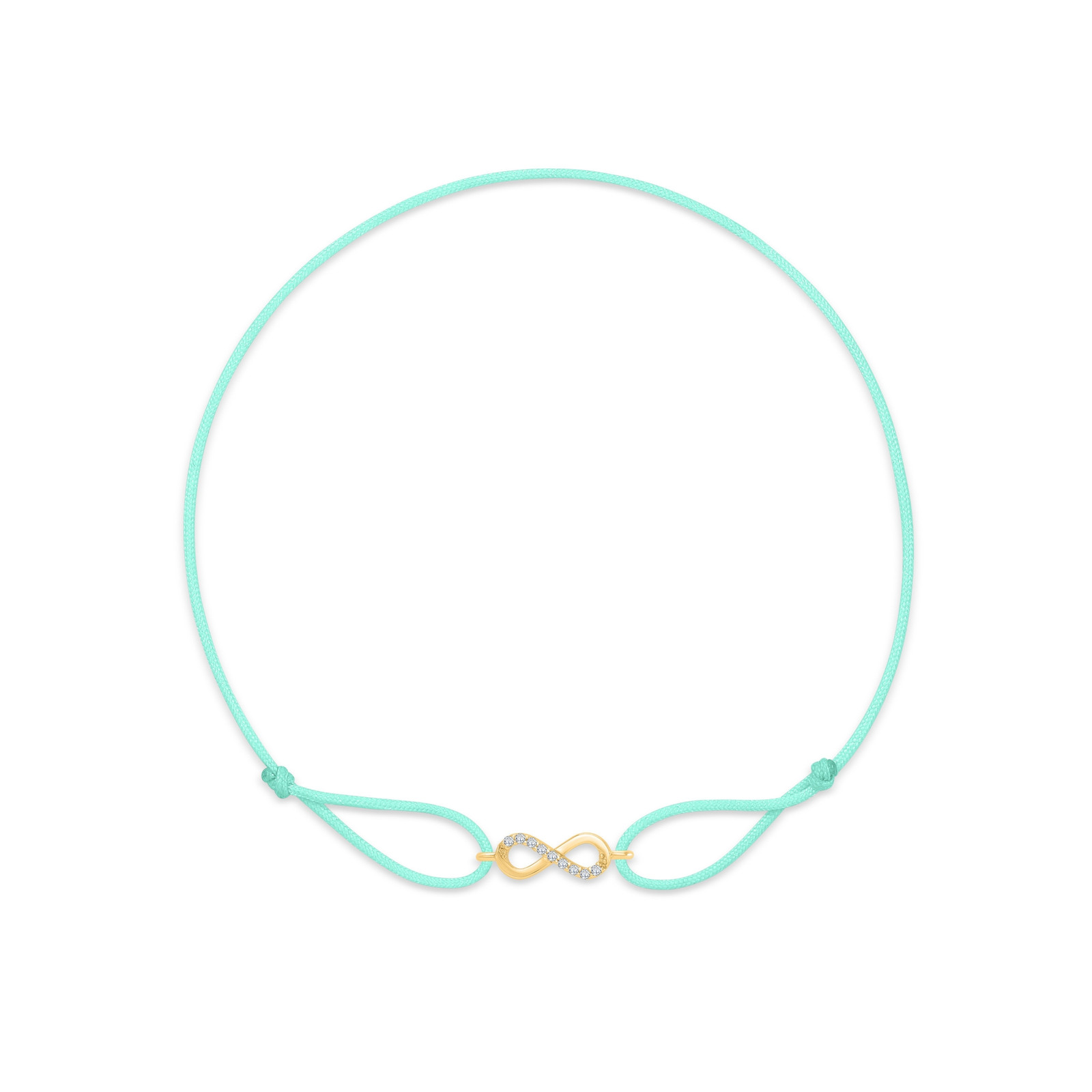 "Infinity" Mint Green Diamond String Bracelet