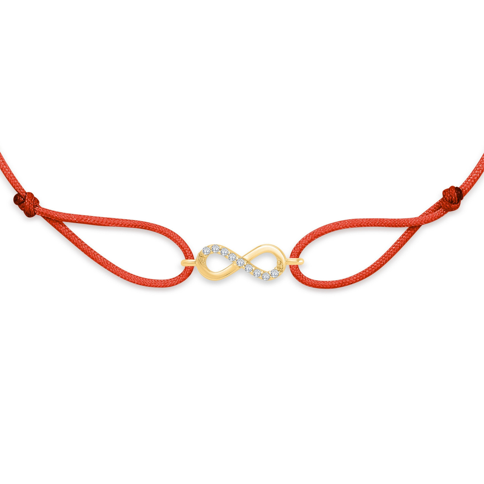 "Infinity" Red Diamond String Bracelet