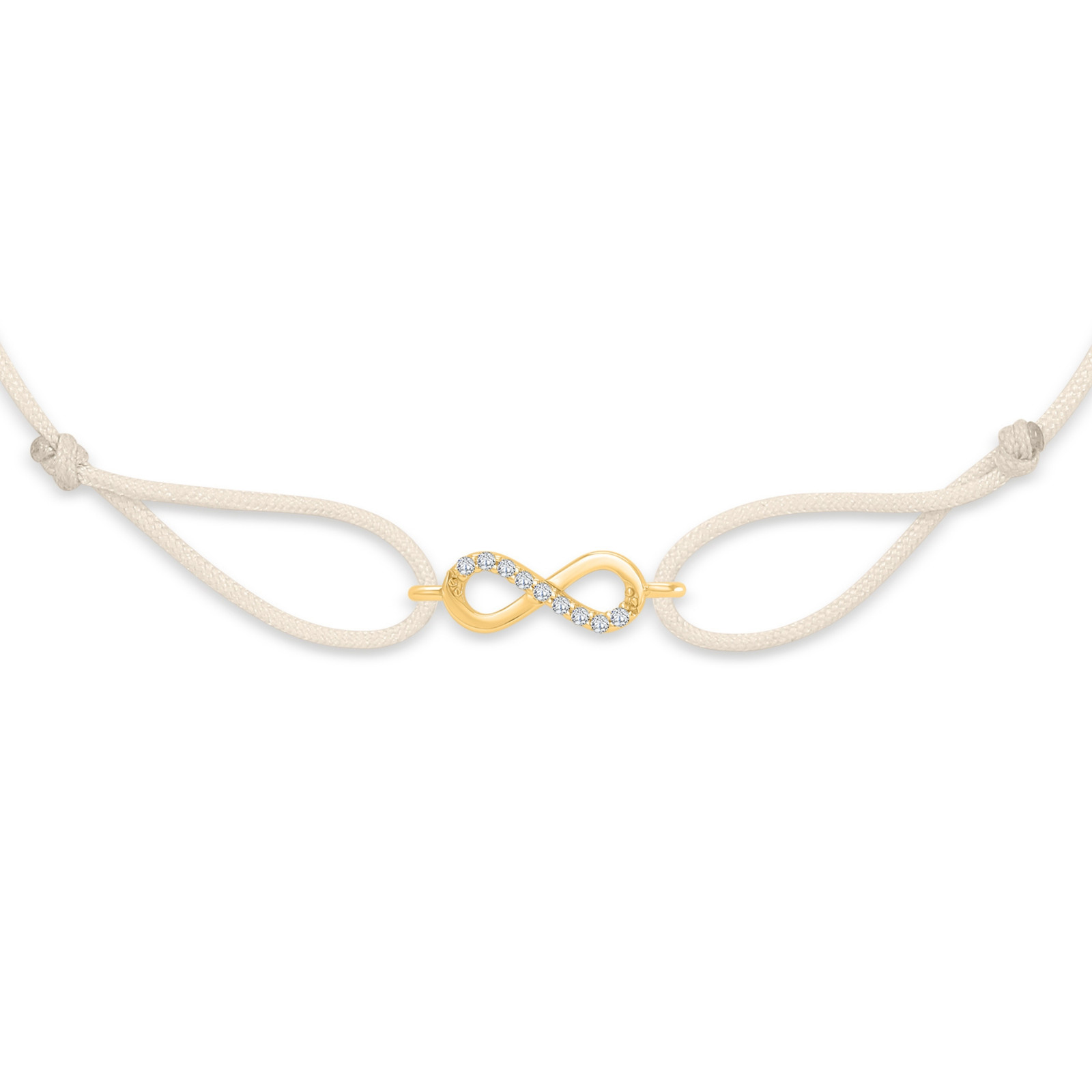"Infinity" White Diamond String Bracelet