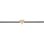 "Pavé Heart" Black Diamond String Bracelet