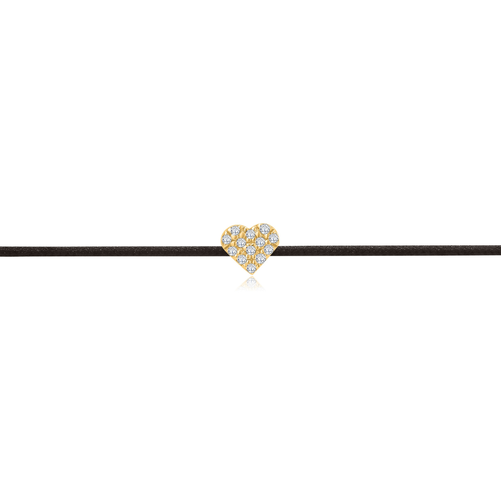 "Pavé Heart" Black Diamond String Bracelet