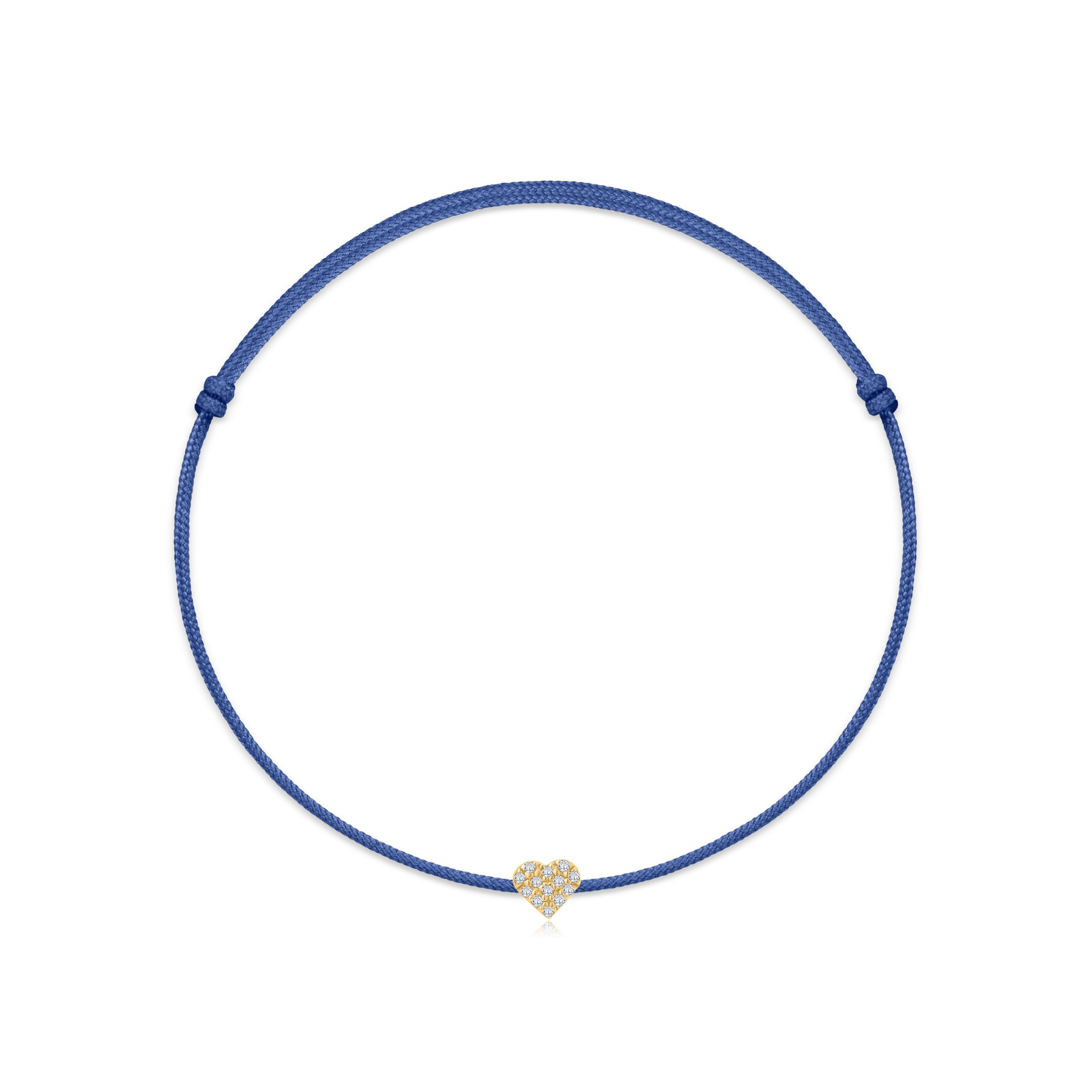 "Pavé Heart" Blue Diamond String Bracelet