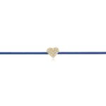 "Pavé Heart" Blue Diamond String Bracelet
