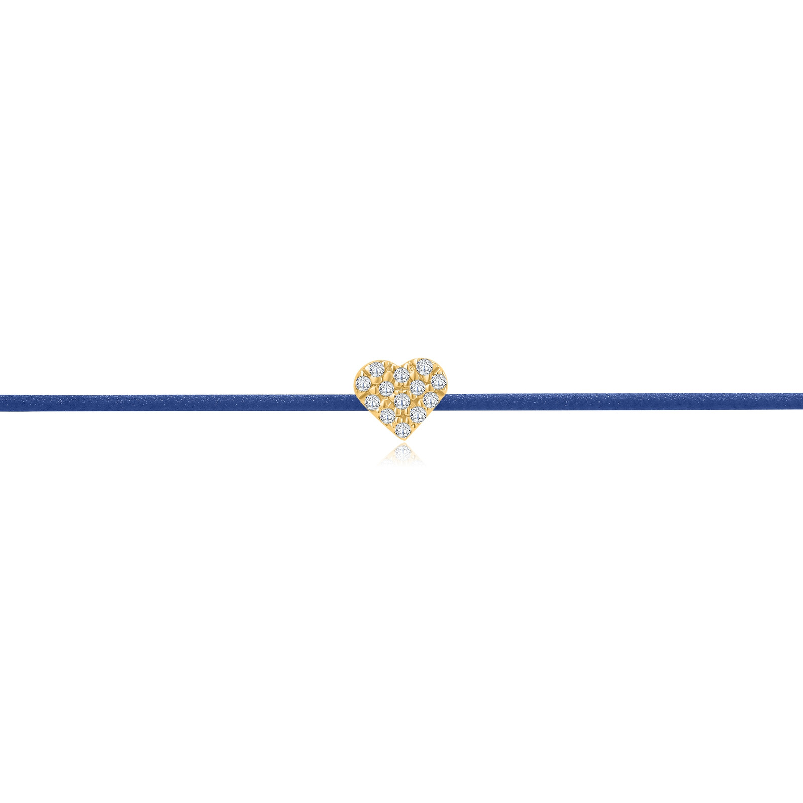 "Pavé Heart" Blue Diamond String Bracelet